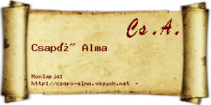 Csapó Alma névjegykártya
